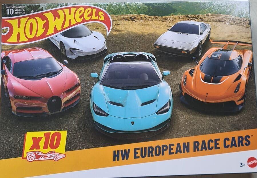 Hot Wheels 10-Pack of Toy Race Cars, Includes 1:64 Scale Corvette, Lamborghini, McLaren & Hot Wheels Originals 
