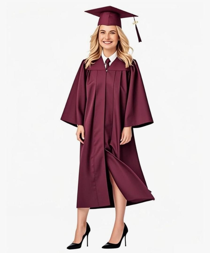 GradPlaza Matte Graduation Cap and Gown 2025 Tassel Year Middle High School College for Adult Graduation Robe 51