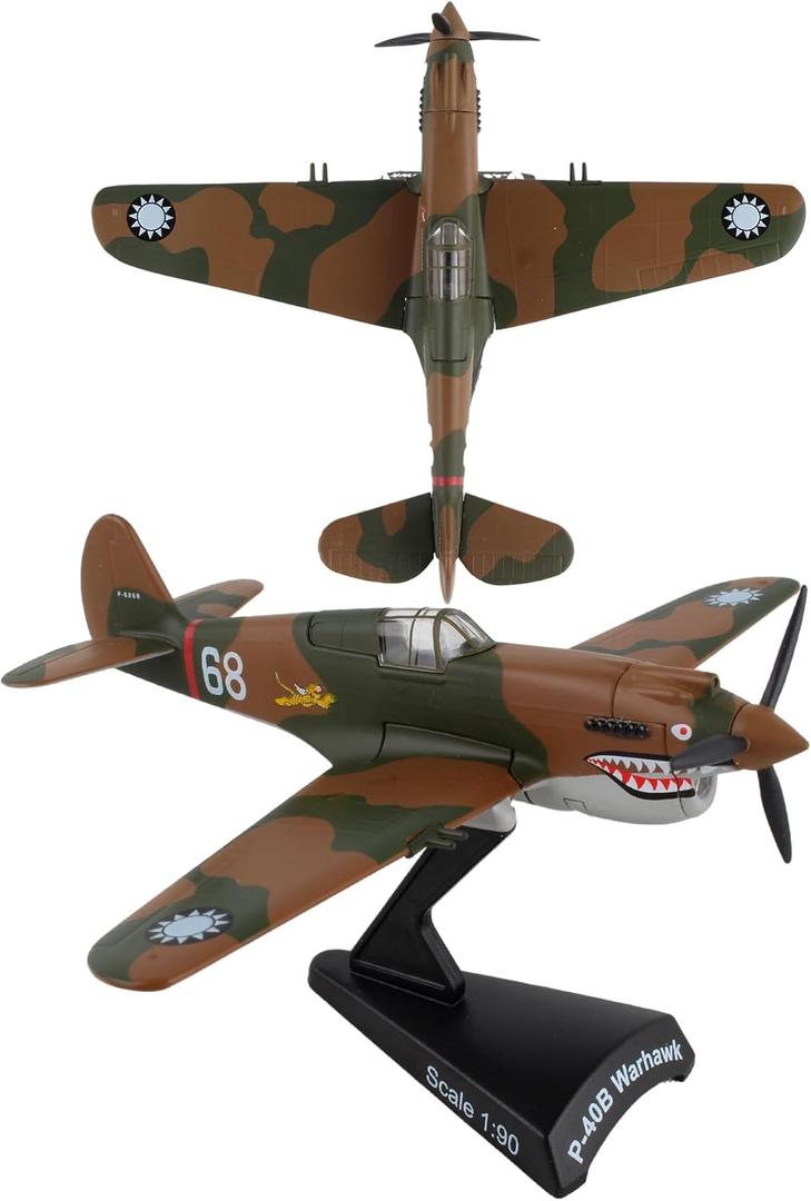 Daron Worldwide Trading P-40 Warhawk Hell's Angels 1:90 Vehicle, Brown , Black, Medium