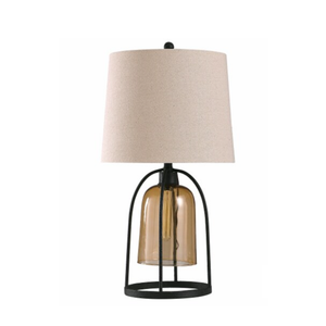 StyleCraft Malvern Industrial Table Lamp - Amber / Black