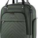 VANKEAN Carry On Underseat 16-inch Multi-functional Underseater Lightweight Overnight Suitcase with Wheels, Roller Case for Men Women Travel Business, Army Green