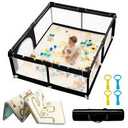 Mloong Large Baby Playpen for Toddler - 6959in Babies Play Pen Playard Active Center Black