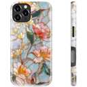 Compatible with iPhone 16 Pro Max Case,Flowers Stained Glass Gold Full Pattern Plastic Soft TPU, Double Protection Corner Case for iPhone 16 Pro Max