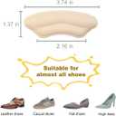2 x Heel Grips for Shoes Too Big, 2 Pairs Non-Slip Heel Liners for Loose Shoes, Shoe Fillers for Women & Men, Prevent Heel Slipping & Blisters, Improve Shoe Fit & Comfort - Black & Nude