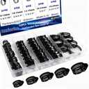 42PCS Black Stainless Steel Hose Clamps Assortment Kit,Metal Adjustable 1/4''1-1/8''(6-29mm) Worm Gear Hose Clamp Small Hose Clamps for Automotive,Radiator Pipe,Plumbing,Fuel Line