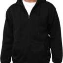 LINMYZAI Black Men's Full Zip Hoodie Fleece Long Sleeve Hooded Sweatshirt Pullover Men Lightweight Athletic Hoodies L