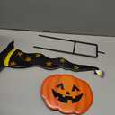 2 Pack Halloween Garden Decorations, Metal Jack-O-Lantern Stakes with Witch Hats, Scary Yard Sign Outdoor Lawn Decor, Metal Pumpkin Outdoor Halloween Yard Signs