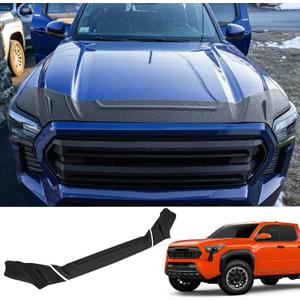 Hood Protector Compatible with 2024 2025 Toyota Tacoma 2025 Toyota 4Runner 3PCS ABS Segmented Hood Shield Hood Deflector Hood Guard for Tacoma Accessories