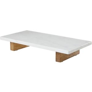 Santa Barbara Design Studio Marble Charcuterie Boards Cheese Board Footed Cutting Board, 15.75" L x 8" W x 2.5" H, White