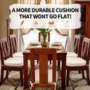 SINOSSO Thickened 2.5" Dining Chair Cushion, Soft Blended High Density Support Foam Kitchen Seat Cushion with Ties, U-Shaped Non-Slip Indoor Chair Pad, 16.5" x 16", 1 PCS, Beige, 16.5x 16.1x 2.5"-1pcs