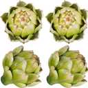 Notakia 4Pcs Green Large Faux Artichokes for Decoration Bowl Fillers Fake Fruit Artificial Artichokes that Look Real Realistic Fake Vegetable Decor for Home Kitchen Table Party Centerpiece