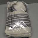 DriftAway Farmhouse Curtains for Living Room Vertical Striped Linen Curtains Semi Sheer Light Filtering Back Tab Rod Pocket Window Treatments, 96 Inches Long, 2 Panels, Grey on Beige