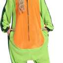 Wishliker Unisex Adult Onesie Pajamas Animal Onesies Women Men Christmas Halloween Cosplay Costume Sleepwear (Large, Green Fish)