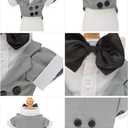 Lovelonglong Pet Costume Dog Suit Formal Tuxedo with Black Bow Tie for Small Dogs Cat Clothes Chihuahua Clothing Gray XS