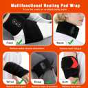 Red Light Therapy for Wrist, Carpal Tunnel Support Device with Heat Vibration, Wrist Massager with 36 LED 660nm/850nm, Cordless Heating Pad Wrap, 3000mAh Rechargeable for Hand Comfort Daily Relaxation