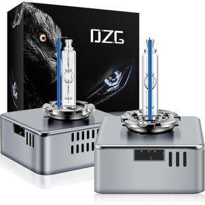 DZG D5S 25W HID Headlight Bulbs, for 2016 2017 2018 Chevy Silverado 1500 WT LS LT 2015-2018 GMC Sierra 1500 2500 3500 HD, 8000K Cool White Metal Base Xenon Replacement High Low Beam Bulb, Pack of 2