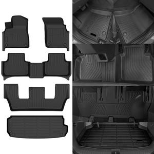 Naibeve Floor Mats for Audi Q7 / SQ7 2020-2024 2025(Not for 5 Seats) - All Weather for Audi Q7 Floor Mats Cargo Mat Trunk Liner Cargo Liner, Black