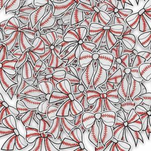 Tigeen 48 Pcs Baseball Iron on Patches Sports Style Embroidered Baseball Bow Patches for Hat Clothes Backpacks Jeans T-Shirts Vest