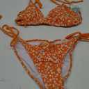 SHEKINI Women's Tie Side Bottom Padded Top Triangle Bikini Bathing Suit, S