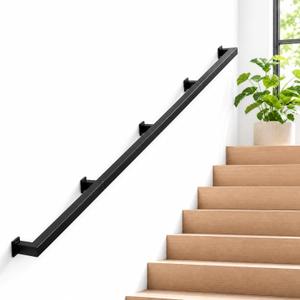 12FT Handrail Wall Mounted, 500LB Heavy-Duty Stair Railing