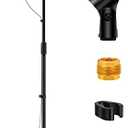 InnoGear Mic Stand, Microphone Stand Floor Detachable Boom Mic Arm Stands with Weighted Round Base, Height Adjustable from 34" to 60" for Blue Yeti HyperX QuadCast Shure SM58 Samson Q2U Fifine K669B
