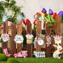 Maitys 36 Pcs Spring Flower Wooden Ornaments Sunflower Tulip Easter Tree Decoration Floral Gnome Hanging Wood Cutout Pastel Spring Decor for Home Small Tree Party(Sweet)