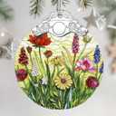 Christmas Ornaments: Stained Glass Ornament, Christmas Tree Ornament, Hanging Ornaments for Home Decor & Xmas Tree Decorations Exquisite Holiday Decor, Gifts & Holiday Present - Wildflower