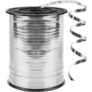 500 Yards Curling Ribbon,1/5 Inch Shiny Silver Ribbon,Balloon String, Party Decoration,Ribbons for Florist Flower Bows for Graduation Supplies