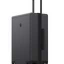 LEVEL8 Checked Luggage, Large Suitcase, Lightweight Luminous Textured Tsa Approved Medium Hardside Luggages with 8 Spinner Wheels, 24 Inch, Dark Grey