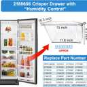 [2 Pack] Upgraded 2188656 Fridge Crisper Drawer UPPER Humidity Control Drawer & 2188664 Crisper Bin LOWER Refrigerator Drawer Replacement For Kenmore Whirlpool Fridge Drawer Parts WRS325FDAM04 Drawer