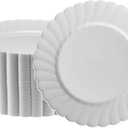 Premium Hard Plastic Round White Plates  50 x 9 -Washable & Reusable - Party Supplies For Birthdays, Celebrations, Buffets, Fiestas, Catering & More
