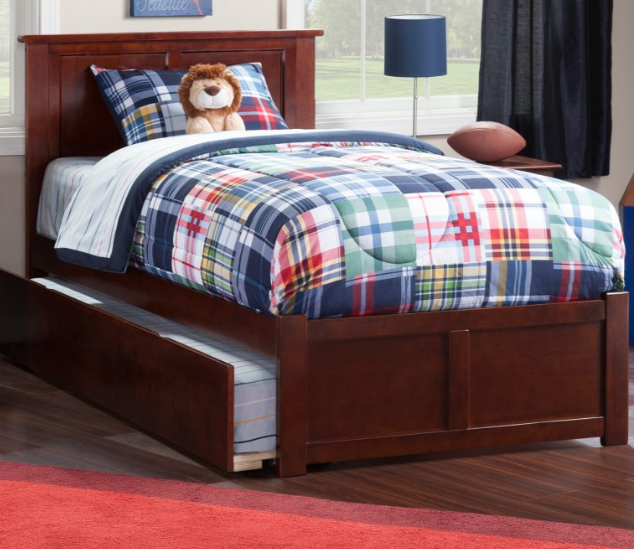 Madison Platform Bed with Footboard & Trundle, TWIN