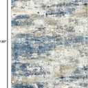 BEIMO Machine Washable Rug 8x10 Area Rugs for Living Room Bedroom, Large Navy Blue Beige Abstract Area Rug Soft Throw Rugs, Low-Pile Floor Carpet with Non Slip Rubber Backing
