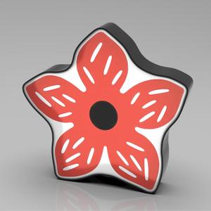 Allenjoy Strange Red Cartoon Flower Night Light Desk Lamp - Wall Mountable LED Lightbox Sign, Home Office Room Decor, Gifts for Teens Boys Girls Kids Fans