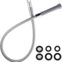 Replacement Pre-Rinse Hose for T&S Brass, 44 Inches Commercial Sink Sprayer Hose, Flexible Stainless Steel Pre-Rinse Hoses with Heat Resistant Plastic Handle for Restaurant Kitchens