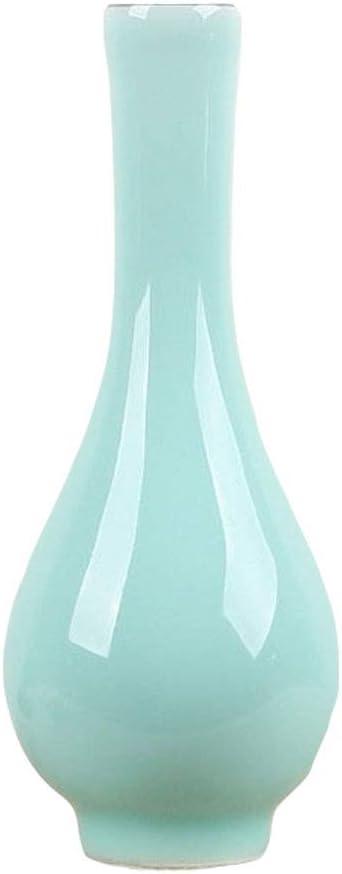 Celadon Vase,Jade Green Porcelain Flower Vase,7.5in/19cm Tall,2 Colors-Plum&Light Green,() (Light Green)