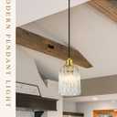 3-Pack Modern Pendant Light Fixtures, Kitchen Island Hanging Light Pendant Lighting Fixture with Glass Lampshade for Bedroom Living Room Kitchen