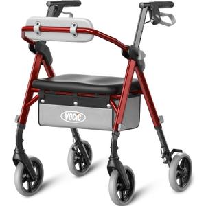 VOCIC Z11 Rollator Walker for Seniors with Seat, 380 LBS