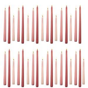 MTLEE Multi Height Taper Candles - Unscented, 8/ 10/ 12 Sizes, 8 Hour Burn Time, Decorative for Home & Wedding (Pink, 36)