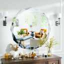 Suidia Bathroom Mirror, 24"x 24" Wall Mirror, Frameless Bathroom Mirror with Beveled Edge for Bedroom, Living Room, Entryway, Hallway, Round Shape