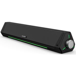 BLUEDEE Computer Speakers, Bluetooth Soundbar, HiFi Stereo, 3.5mm Aux-in Connection, USB Powered Speakers for Desktop Monitor, PC, Laptop, Tablets (Black)
