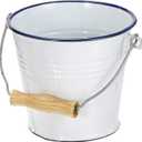 IBILI Utility Bucket Blanca 14 cm in White/Blue, Wood, 14 x 14 x 20 cm