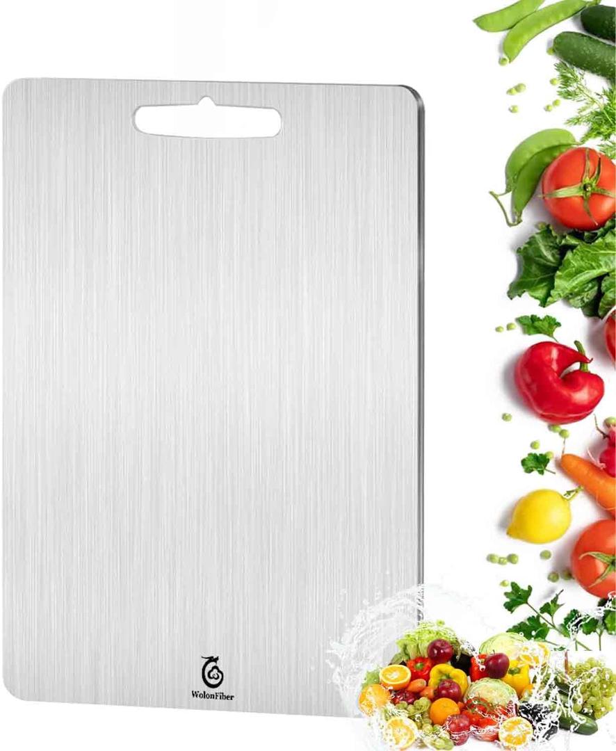 Titanium Cutting Board for Kitchen Titanium Cutting Board Easy to Clean Double Sided Food-Grade Durable Chopping Board for Home Kitchen Cooking Outdoor Camping (12"L x 9"W) (Medium)