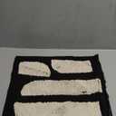 Black White Boho Chunky Tufted Pillow Cover, Neutral Decorative Square Throw Pillow Case, Geometric Woven Modern Sham for Bed Couch Living Room, 18x18 inches, 1PCS