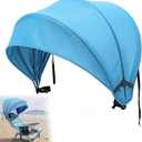 DaisyInner 1 Pcs Beach Chair Umbrella Canopy Extra Large Foldable Chair Sun Shade with Adjustable Clamp for Beach Camping Fishing Lounge Outdoor (Light Blue)