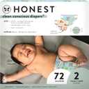 The Honest Company Clean Conscious Diapers for Sensitive Skin | Hypoallergenic, Fragrance Free | Spring '25 Limited Edition Prints | Club Box, Size 2 (12-18 lbs), 72 Count
