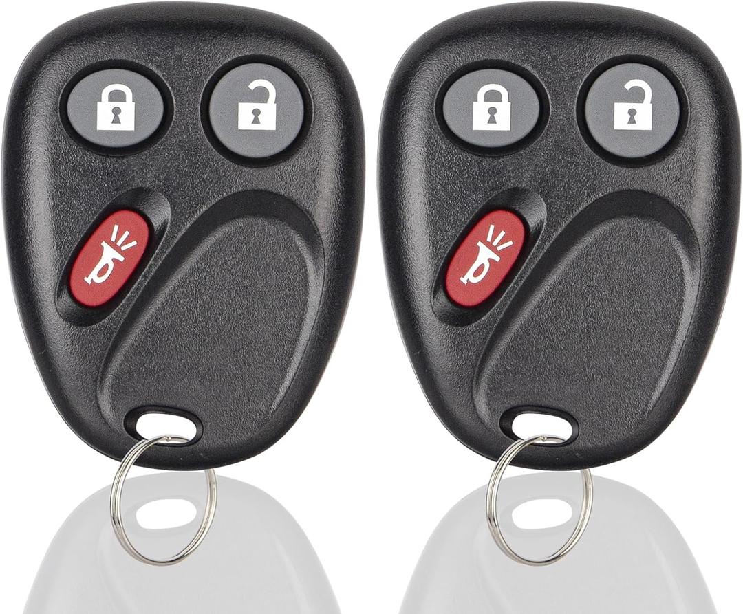 Keyless Entry Car Key Fob Replacement for 2003-2007 Chevy Chevrolet Silverado Tahoe Avalanche Equinox SSR Suburban/GMC Sierra Yukon/Cadillac Escalade/Hummer H2 for LHJ011 (2 Pack)