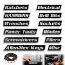 12 Pack of Magnetic Toolbox Labels, 3D Printed Toolbox Drawer Tags Magnetic Tool Box Labels, Multipurpose Tool boxs Tags, Easy to Stick and Remove