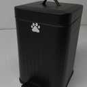 Dog Poop Trash Can Outside, 5L/1.3Gal Metal Dog Waste Trash Can with Lid, Foot Pedal, Pet Waste Container with 40 Bags, Poop Bucket with Lid Soft Close for Pet, Black