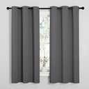 NICETOWN Thermal Insulated Grommet Blackout Curtains for Bedroom (1 Panel, W42 x L63 -Inch, Grey)